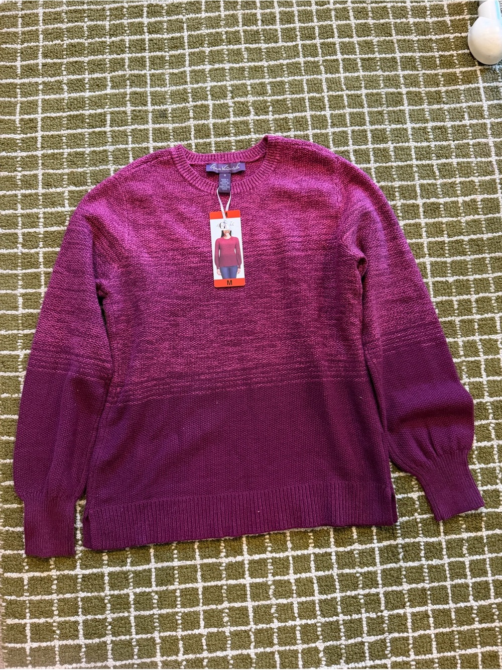 Gloria Vanderbilt Ombre Crewneck Sweater in pink and purple